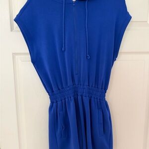 Lizard Thicket Cobalt Blue Hooded One-Piece Romper